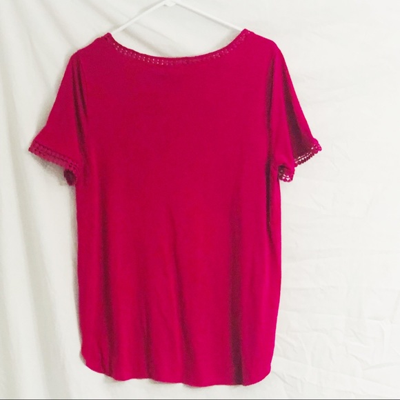 Old Navy Pink Floral Fringe Shirt Size Large - Picture 4 of 4